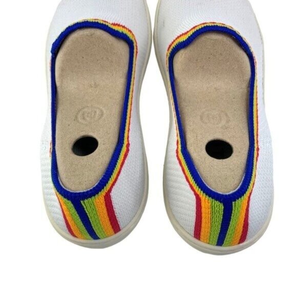 Rothys Rainbow Limited Edition Loafer in White - Picture 6 of 8
